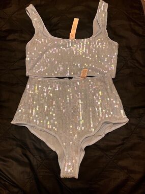 Victoria's Secret Sequin two Piece lingerie set nwt